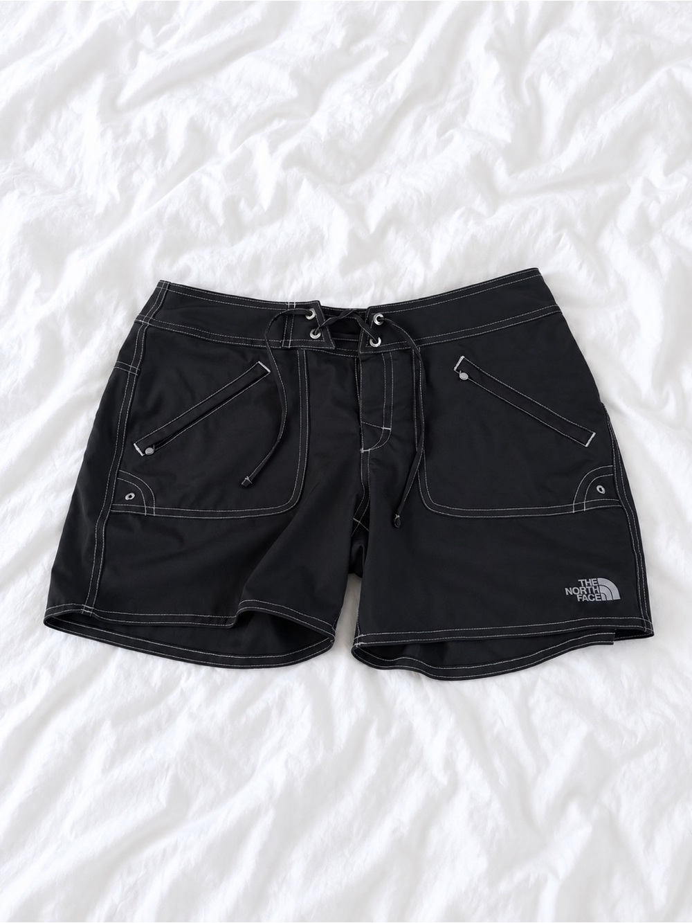 The North Face Black Hybrid Boardshorts with Contrast Stitching